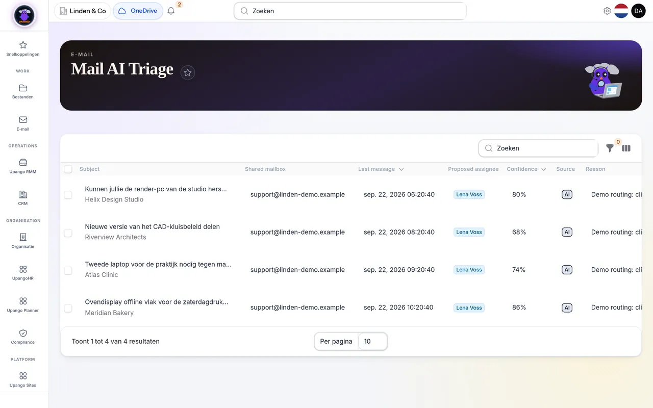 Maildesk AI triage of incoming mail